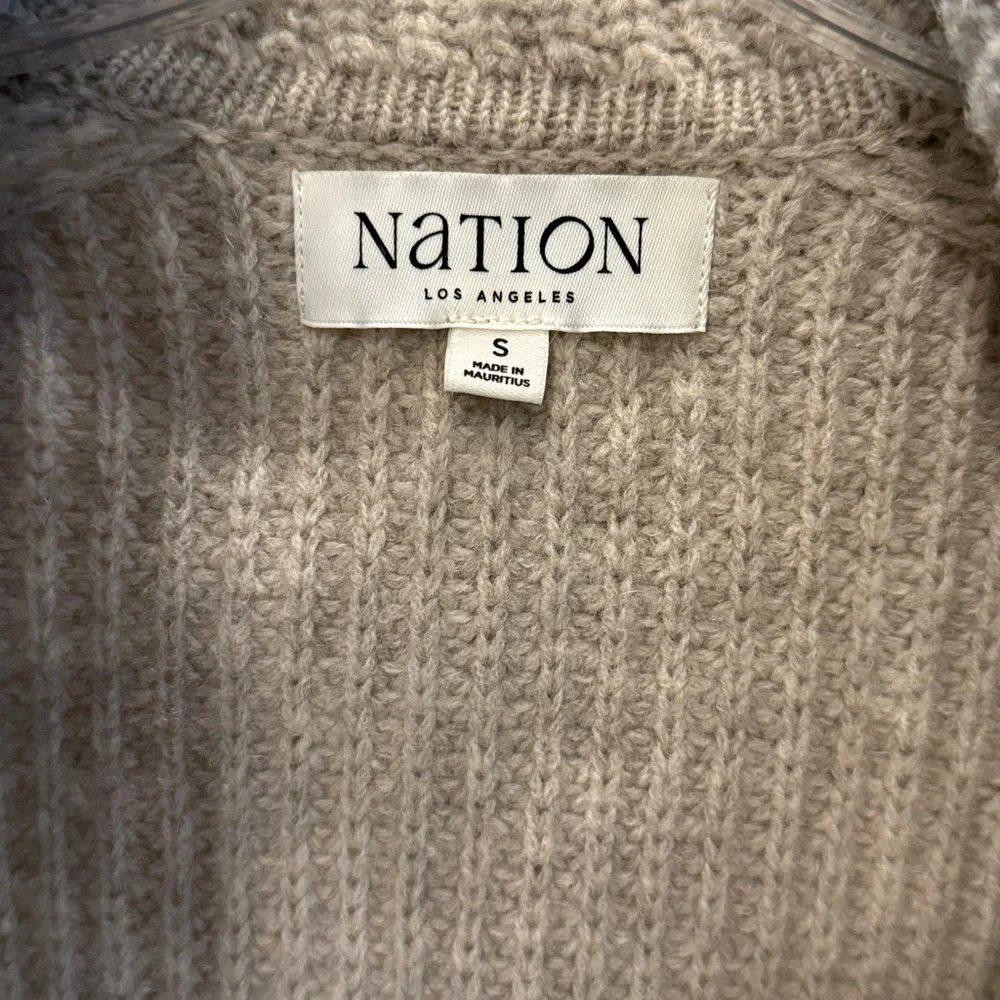 Nation LTD Ashton Pullover Moonbeam Heather Grey Color Merino Wool Size Small - Picture 5 of 10